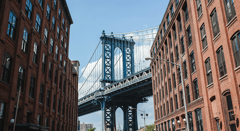 Our offices in Dumbo, Brooklyn β Manhattan Bridge view